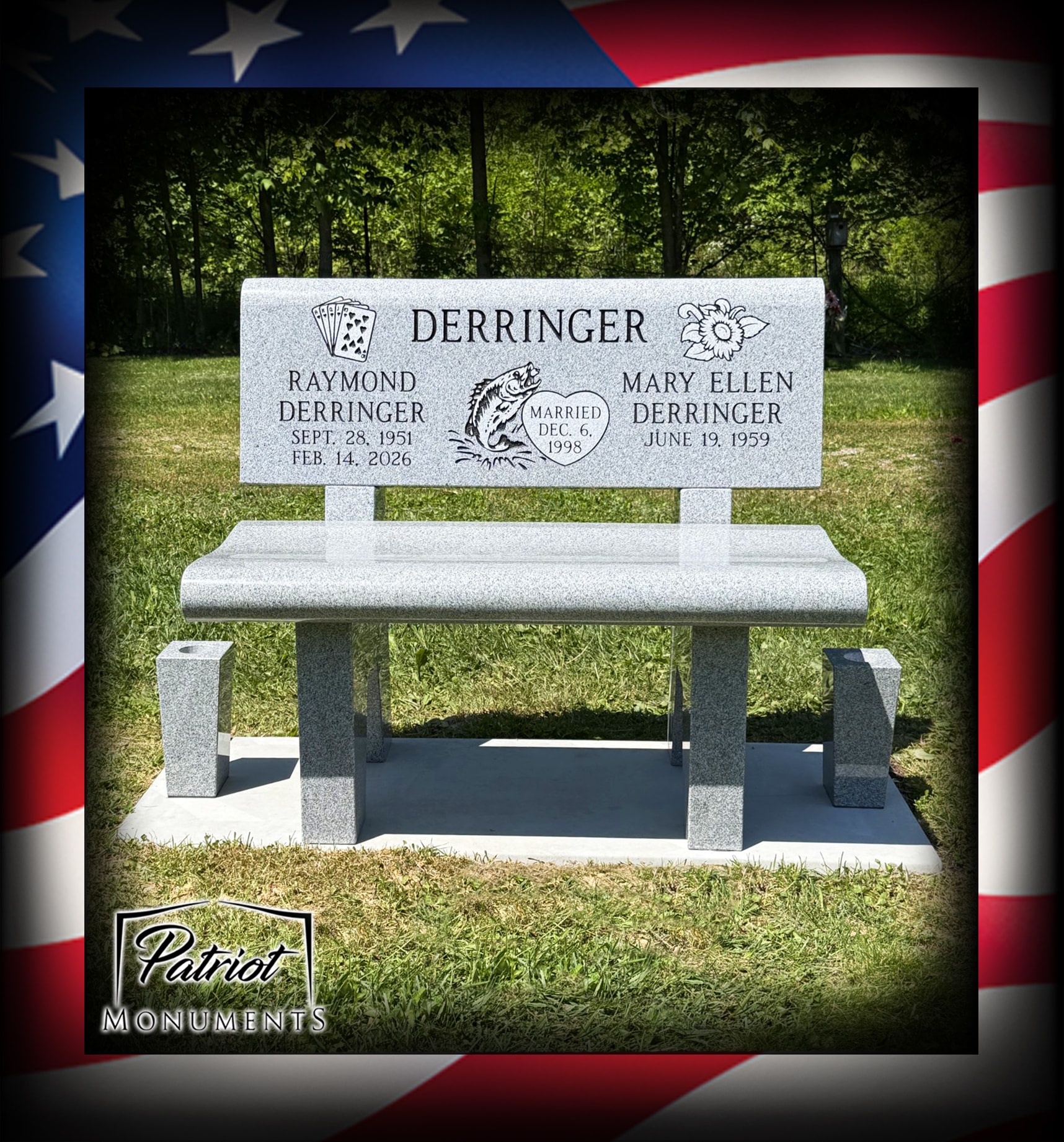 Derringer custom granite monument