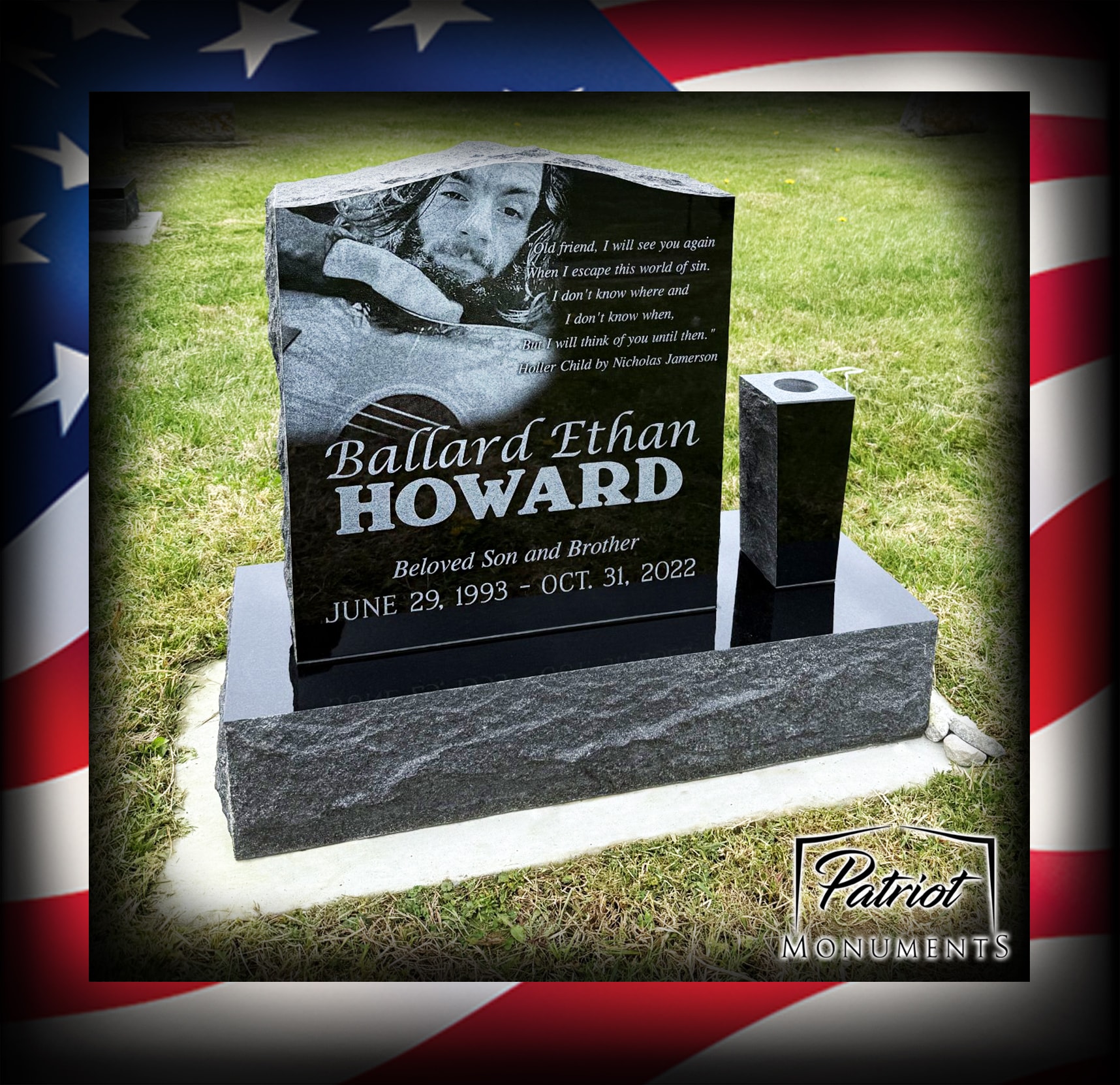 Ethan Howard custom granite monument