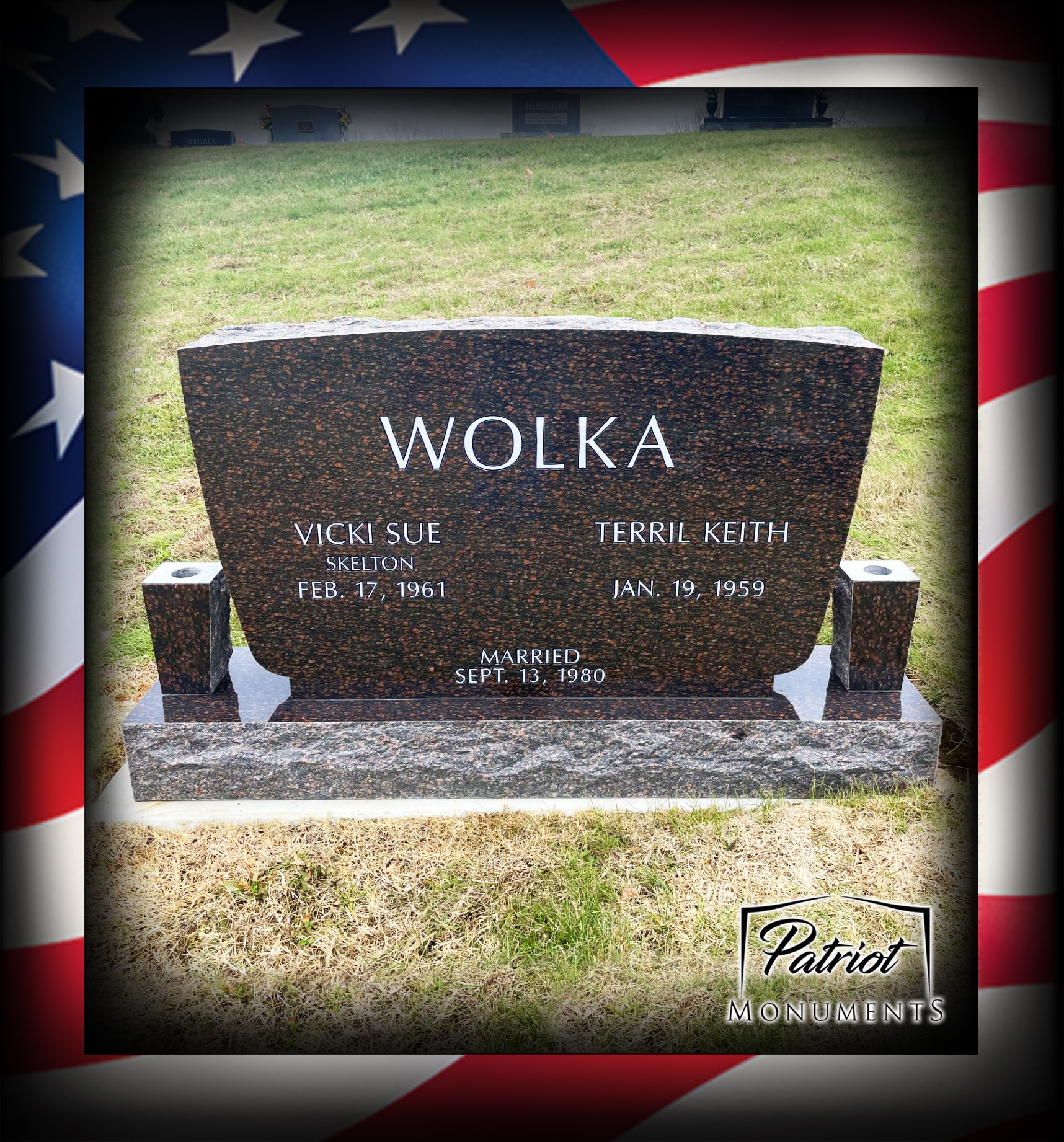 Wolka custom granite monument