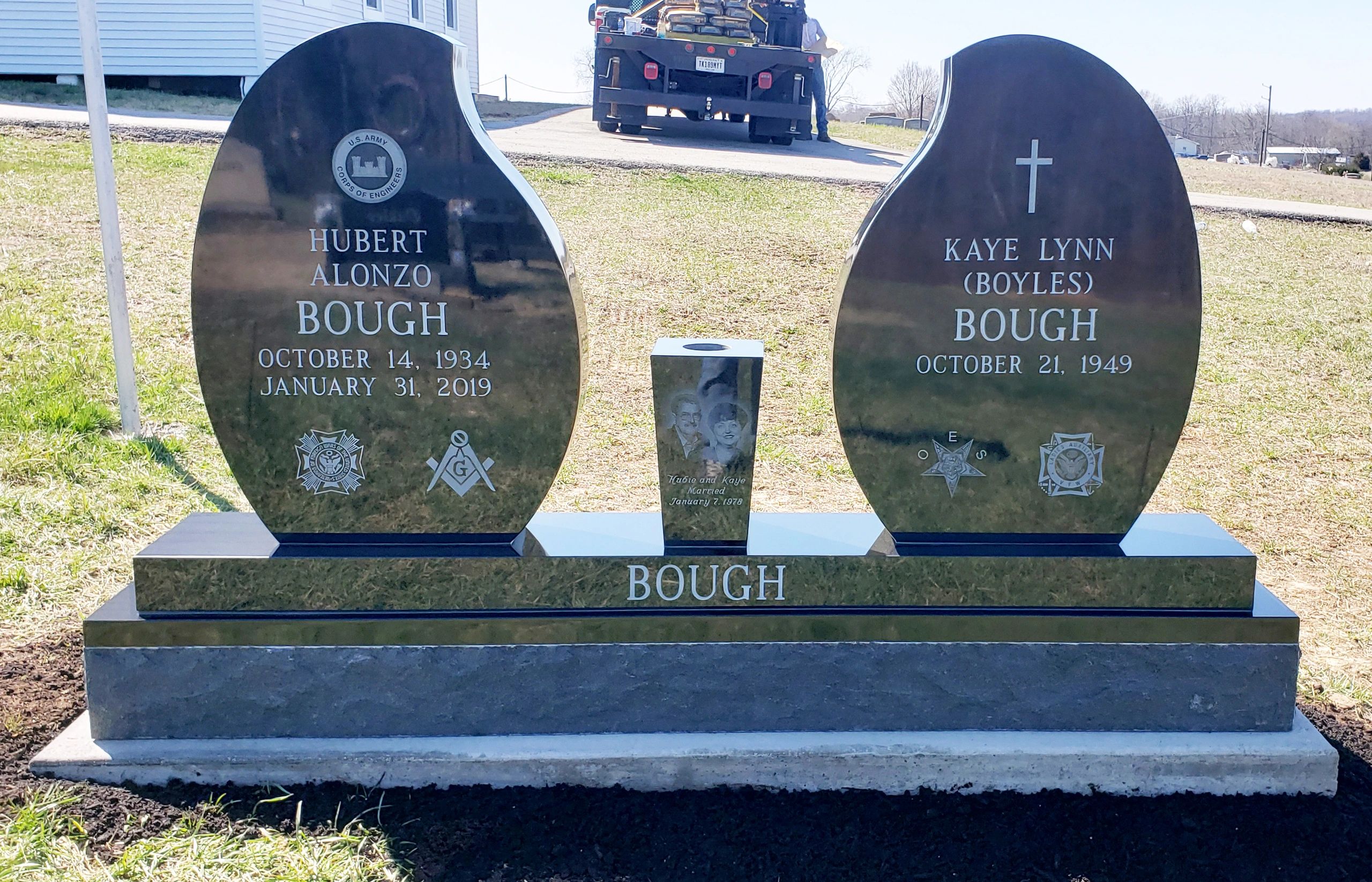 Bough granite monument