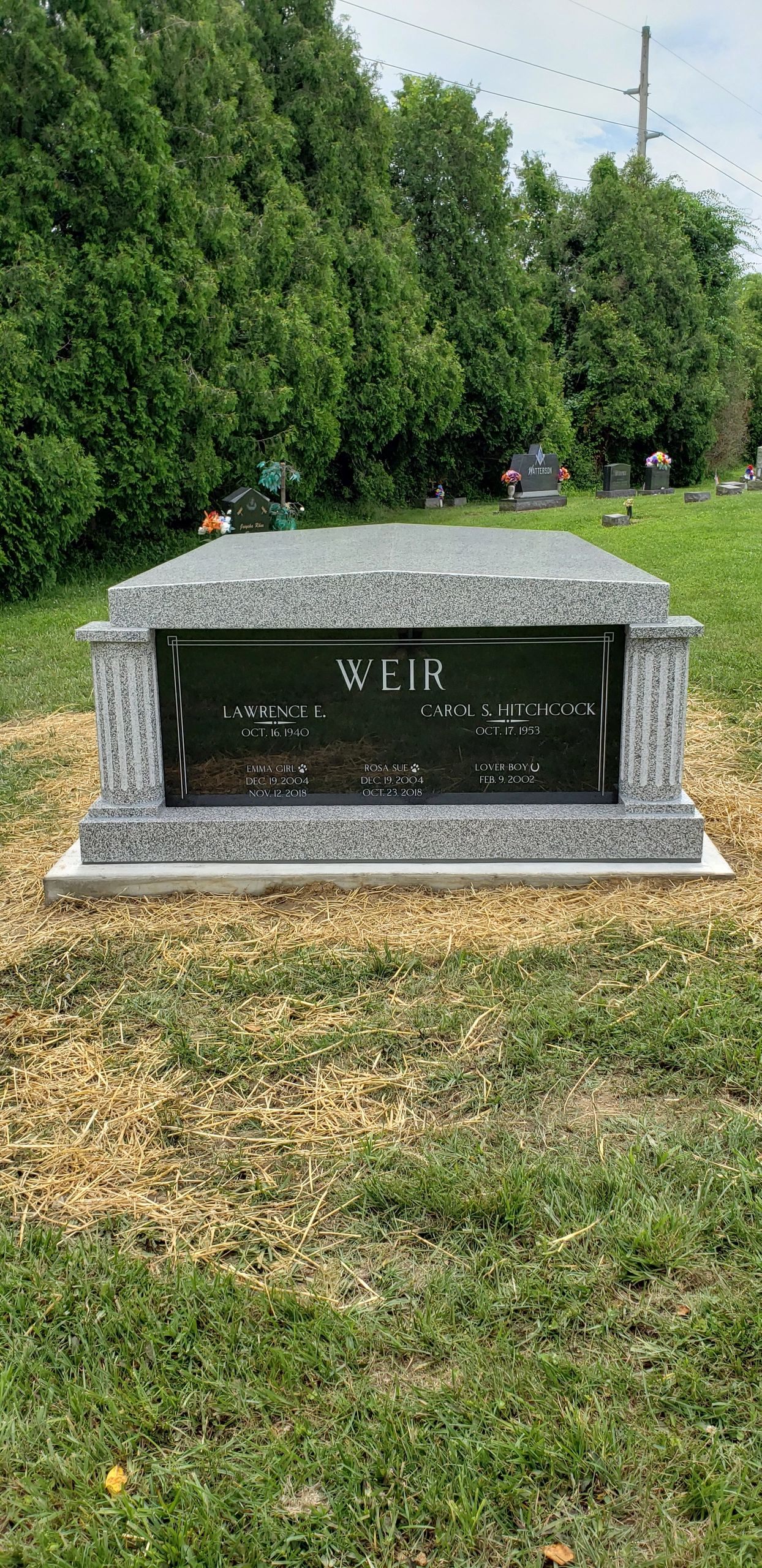Granite monument installation